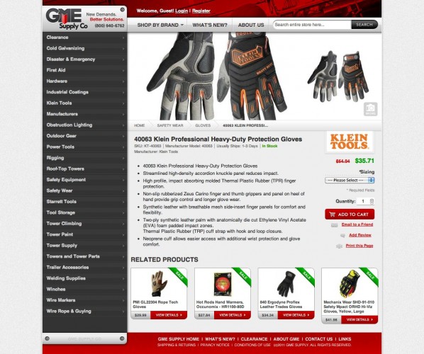 GME Supply Website Design