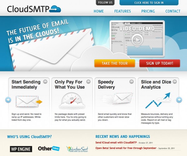 CloudSMTP Website Design