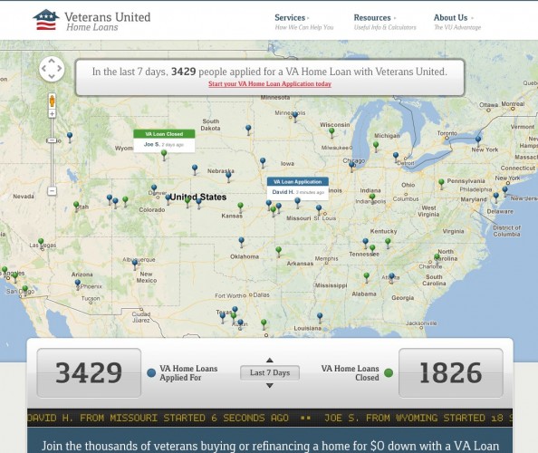 Veterans United RealTime Leads Map